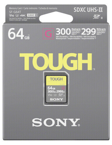 Sony SDXC SF-G TOUGH UHS-II 64GB. In stock