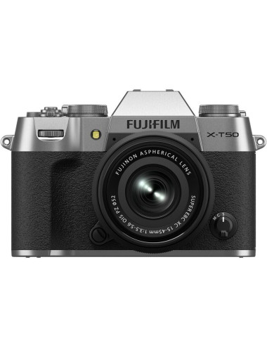 Fujifilm X-T50 + 15–45mm Silver. Fuji Italia warranty