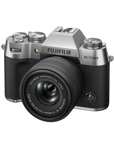 Fujifilm X-T50 + 15–45mm Silver. Fuji Italia warranty