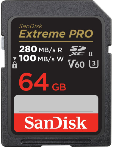 SanDisk Extreme PRO SDXC 64GB UHS-II V60 280 MB/s