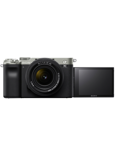Sony A7C II + 28–60mm FE f/4–5.6 (silver). 2-year Sony warranty