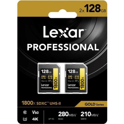 Lexar  SDXC 128GB 1800x UHS-II  V60 Twin.