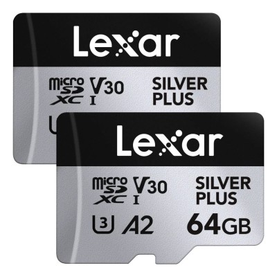 Lexar Professional Silver Plus microSDXC 64GB Twin pack