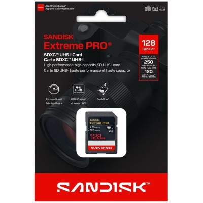 SanDisk SDXC Extreme PRO 128GB 250MB/s V30 UHS-I
